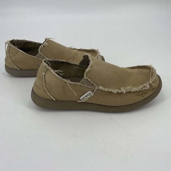 Crocs Santa Cruz 7 Slip On Loafer raw edges distressed canvas - Picture 1 of 5